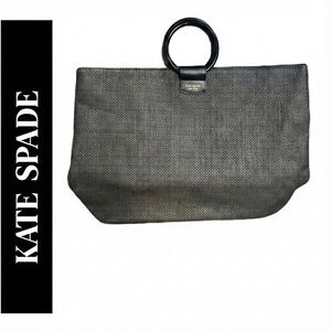 KATE SPADE Black Woven Bracelet Ring Tote Carryall Bag